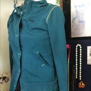 Nomis small teal zipper hoody with snaps